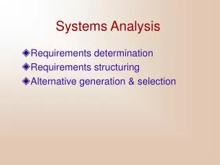 Systems Analysis