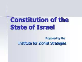 Constitution of the State of Israel