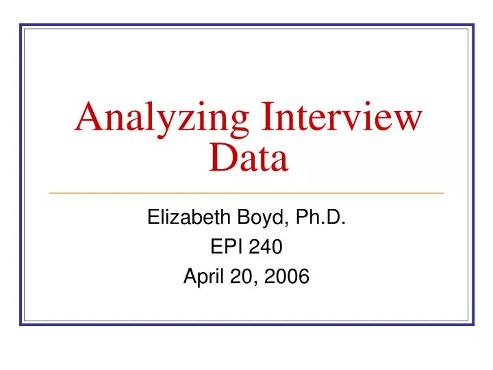 analyzing interview data