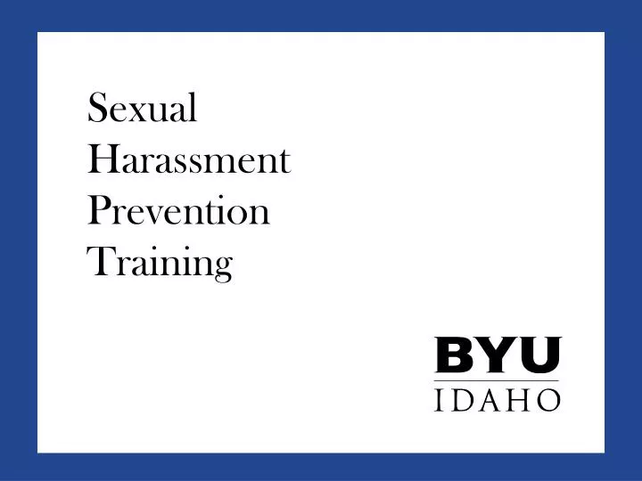 sexual harassment prevention training