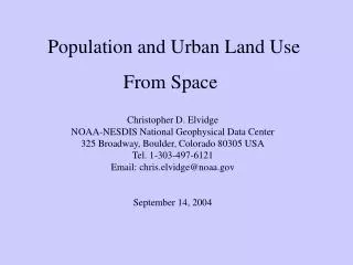 Population and Urban Land Use From Space
