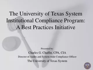 The University of Texas System Institutional Compliance Program: A Best Practices Initiative