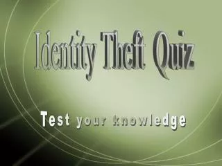 Identity Theft Quiz