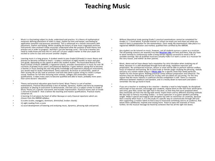 teaching music