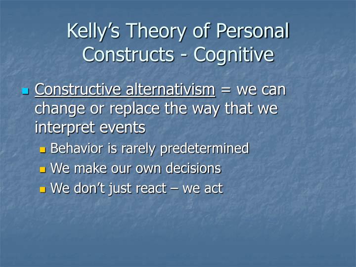 kelly s theory of personal constructs cognitive