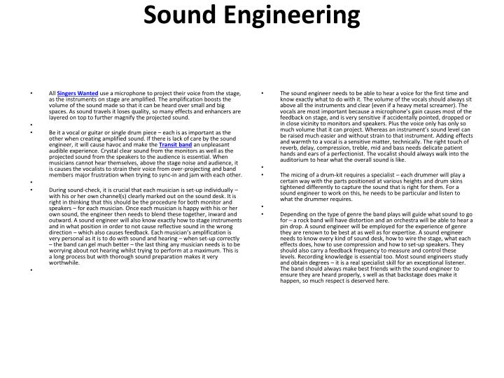 sound engineering