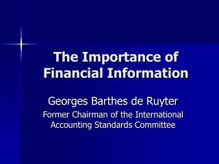 The Importance of Financial Information