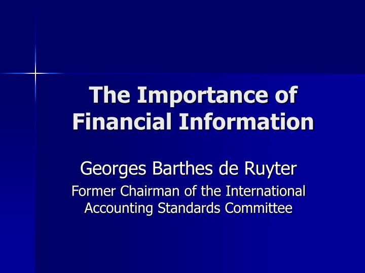the importance of financial information