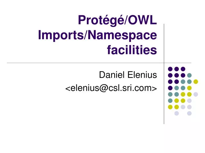 prot g owl imports namespace facilities