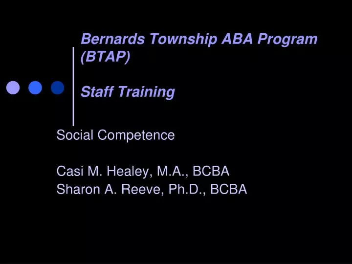 bernards township aba program btap staff training