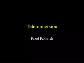 Teleimmersion