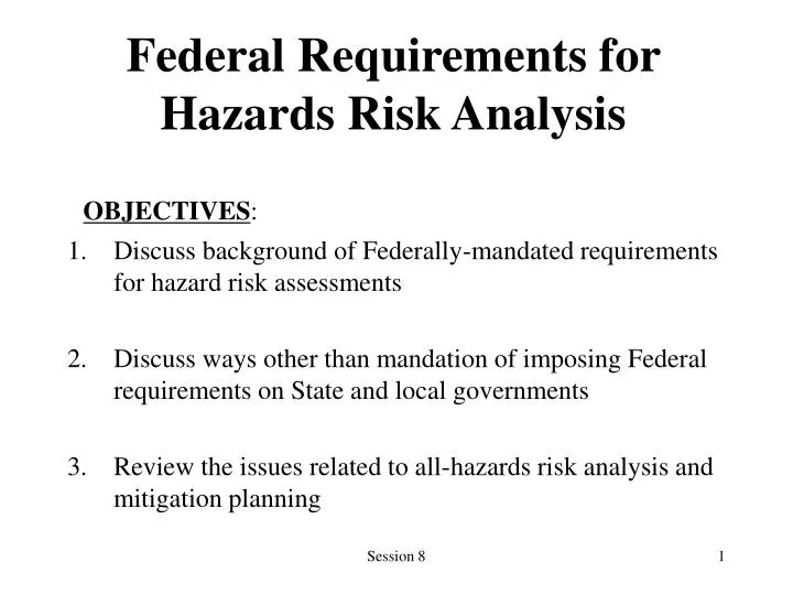 federal requirements for hazards risk analysis