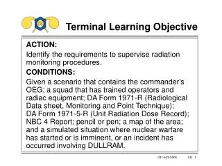 Terminal Learning Objective