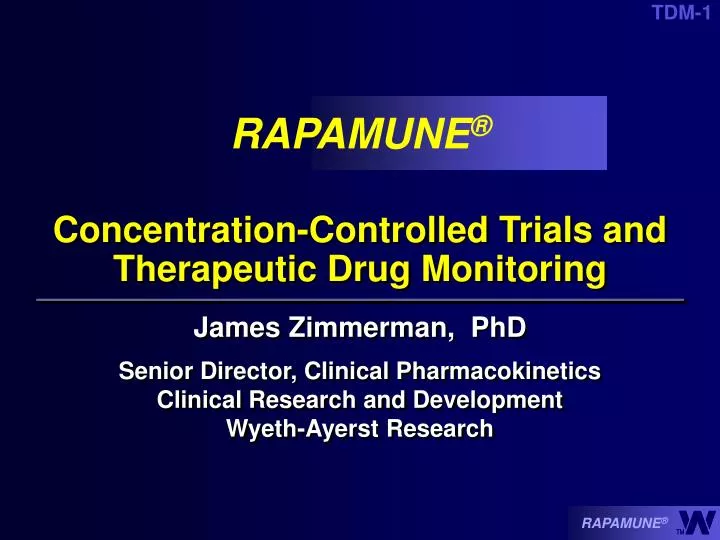 concentration controlled trials and therapeutic drug monitoring