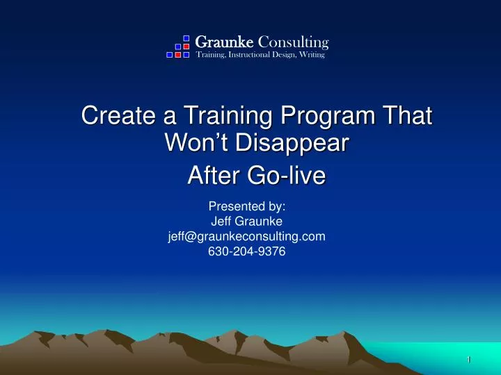 create a training program that won t disappear after go live
