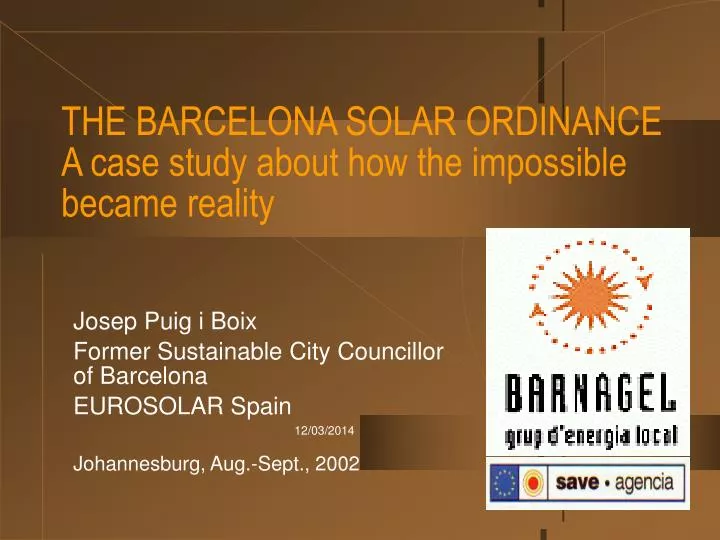 the barcelona solar ordinance a case study about how the impossible became reality