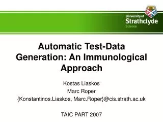 Automatic Test-Data Generation: An Immunological Approach