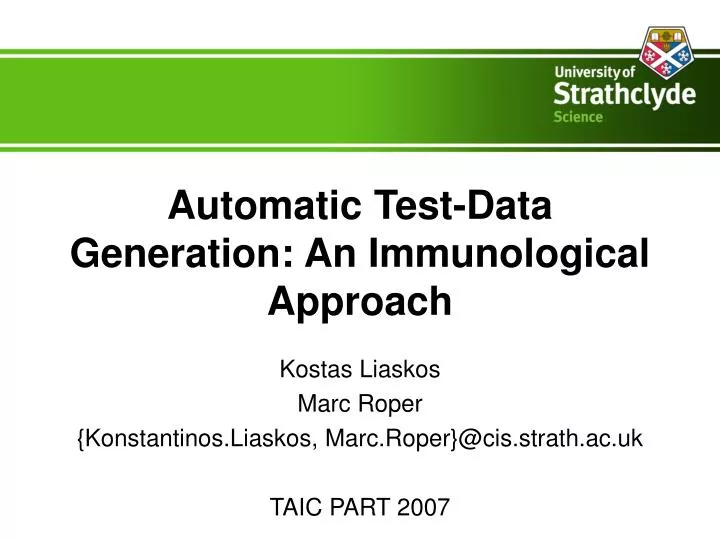automatic test data generation an immunological approach
