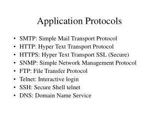 Application Protocols