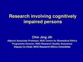 Research involving cognitively impaired persons