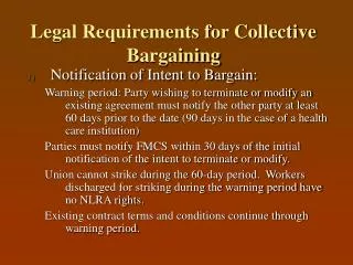 Legal Requirements for Collective Bargaining