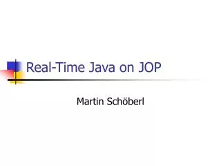 Real-Time Java on JOP