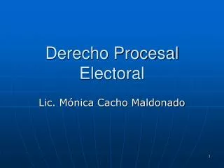 derecho procesal electoral