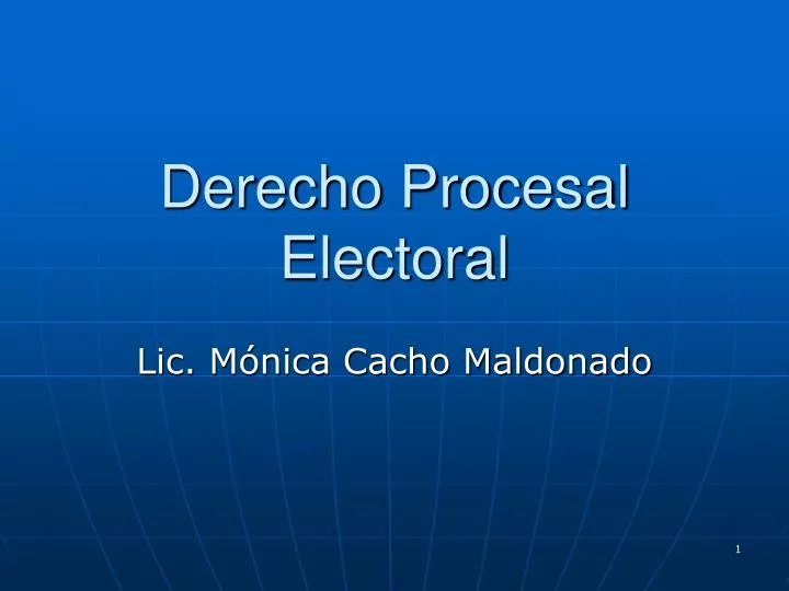 derecho procesal electoral