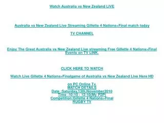 New Zealand vs Australia Stream/Final 4 Nations Rugby Live T