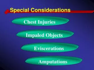 Special Considerations