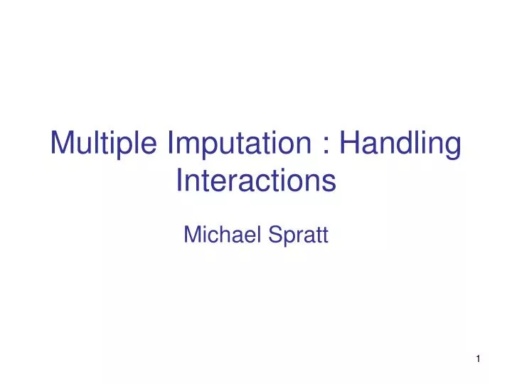 multiple imputation handling interactions