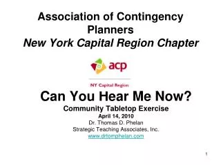 Association of Contingency Planners New York Capital Region Chapter
