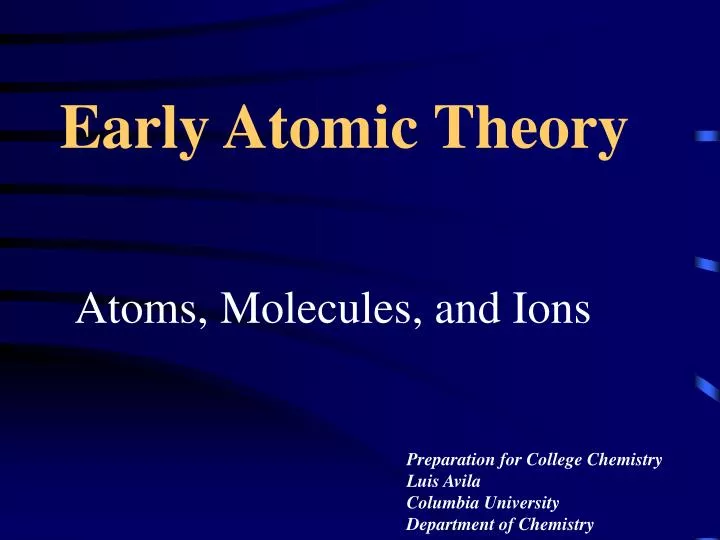 early atomic theory