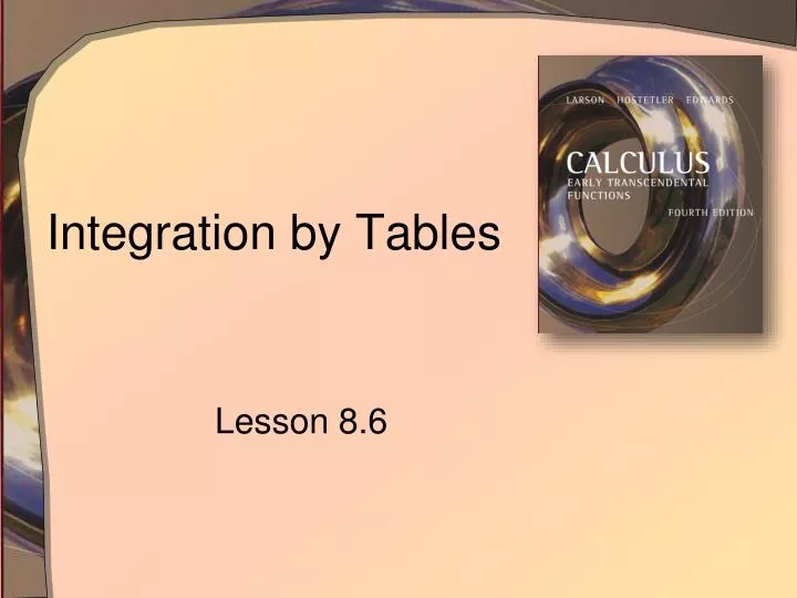 integration by tables