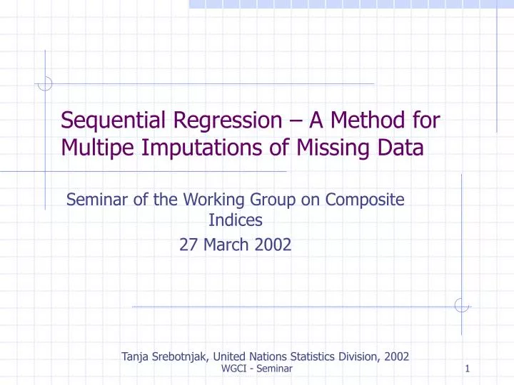 sequential regression a method for multipe imputations of missing data