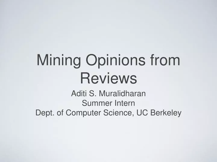 mining opinions from reviews