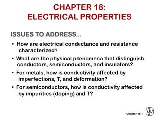 CHAPTER 18: ELECTRICAL PROPERTIES