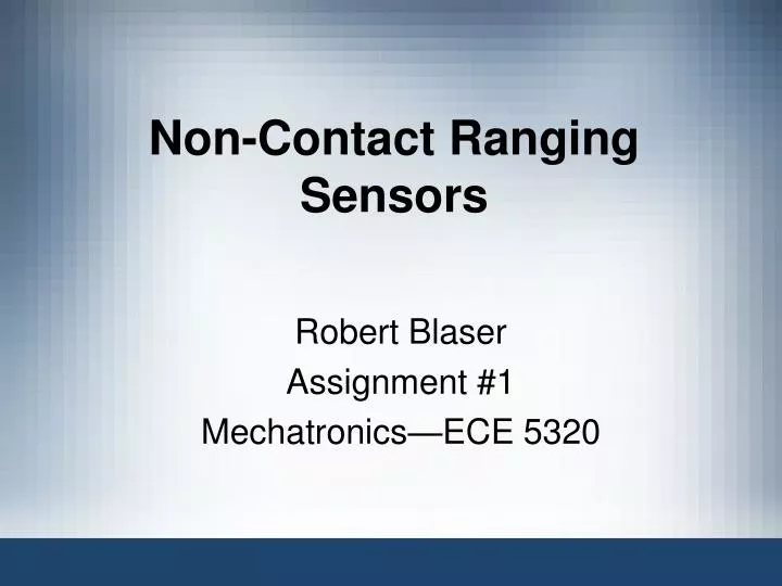 non contact ranging sensors