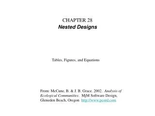 CHAPTER 28 Nested Designs