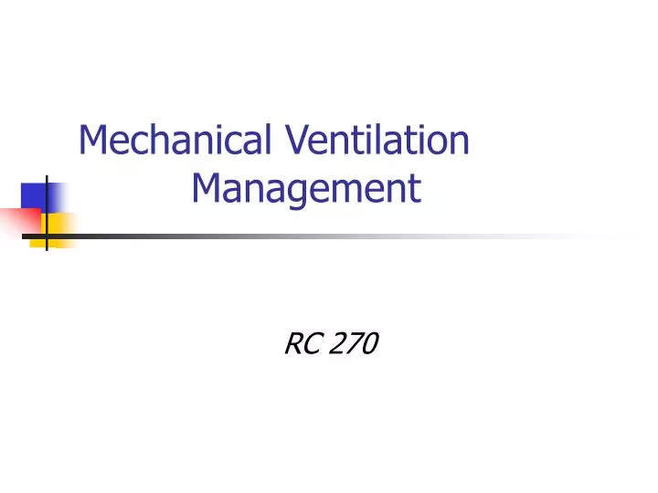 mechanical ventilation management