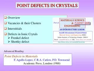 POINT DEFECTS IN CRYSTALS