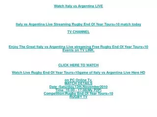 ALL LIVE RUGBY SoS Tv>>Italy vs Argentina Live RUGBY Tv Link