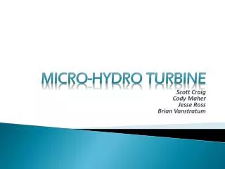 Micro-Hydro Turbine
