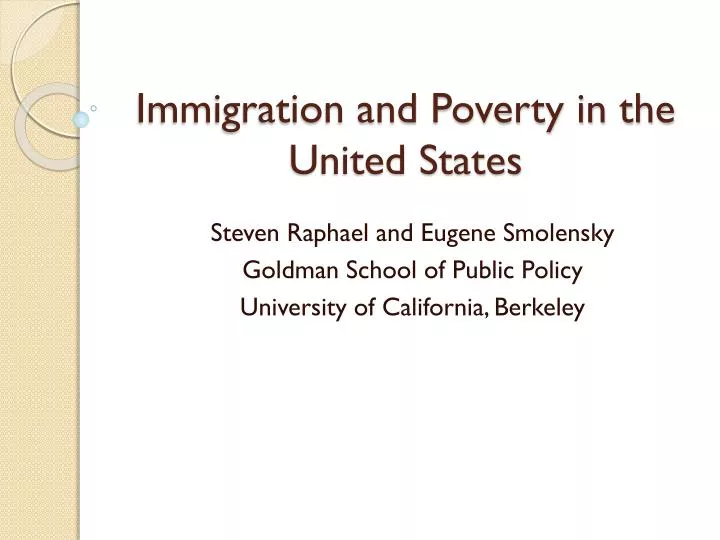 immigration and poverty in the united states
