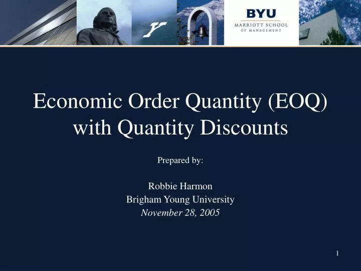 economic order quantity eoq with quantity discounts