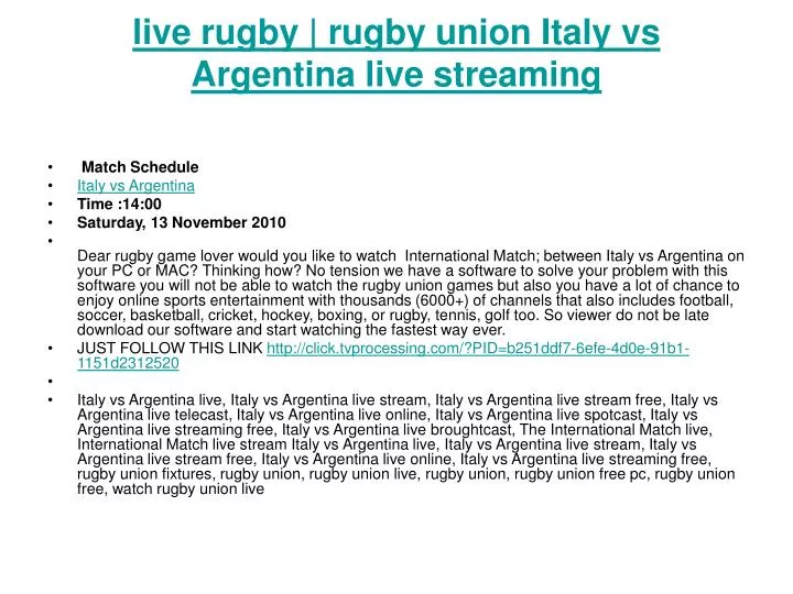 live rugby rugby union italy vs argentina live streaming