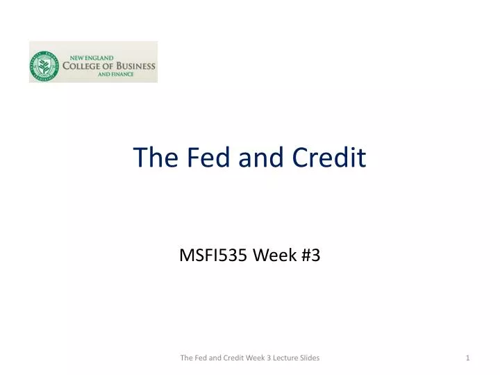 the fed and credit