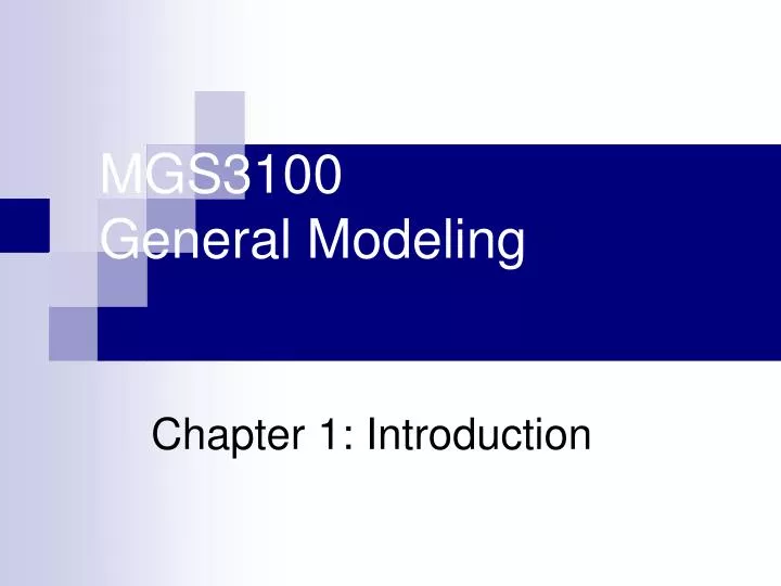 mgs3100 general modeling