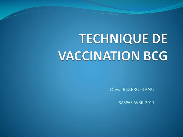 technique de vaccination bcg