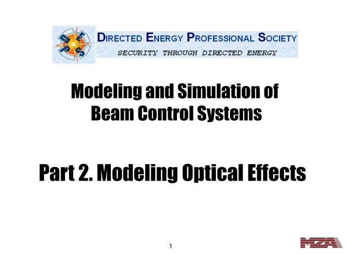 modeling and simulation of beam control systems